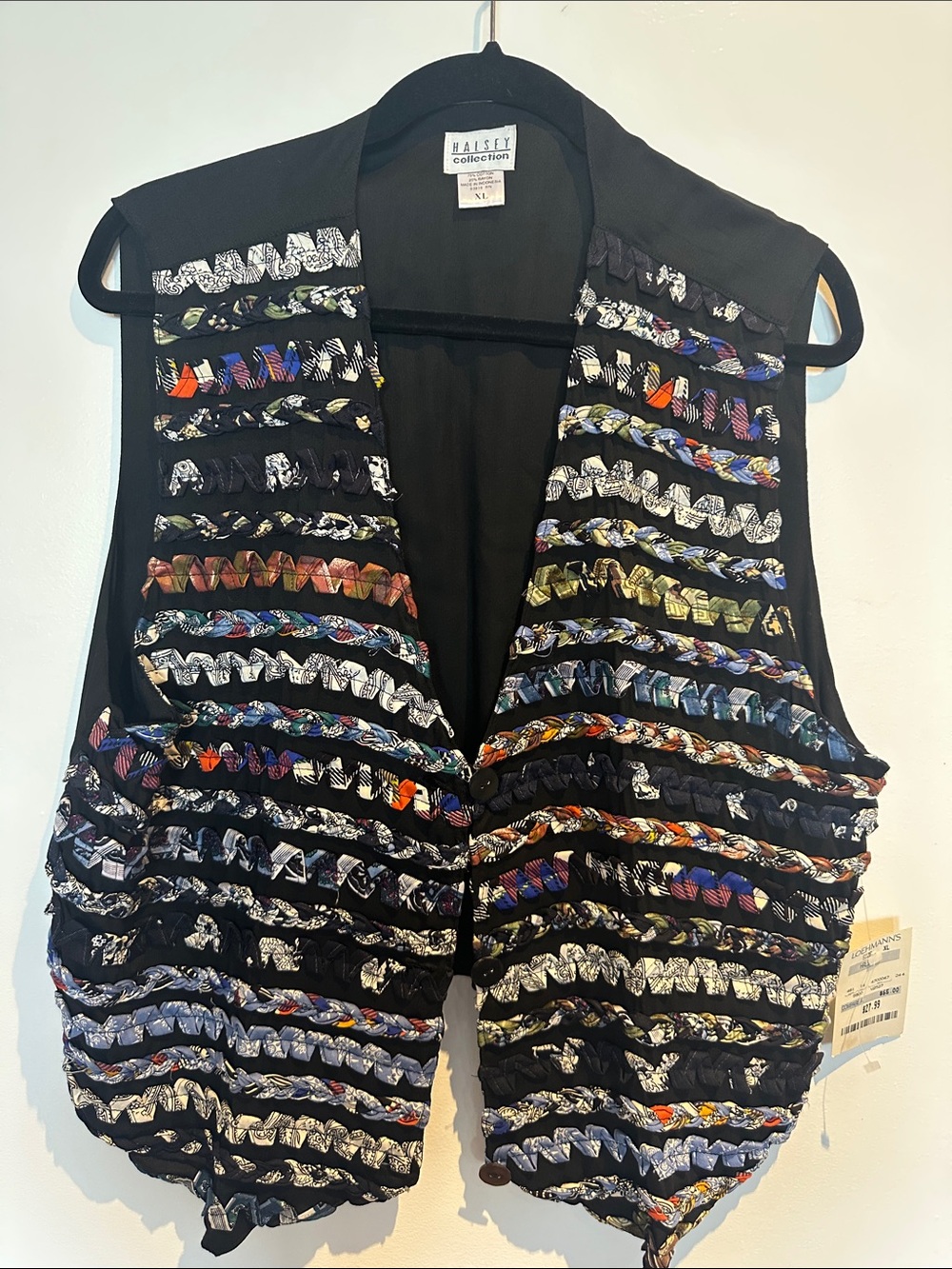 Halsey Collection Vintage Black Embellished Woven Vest from Loehmann’s